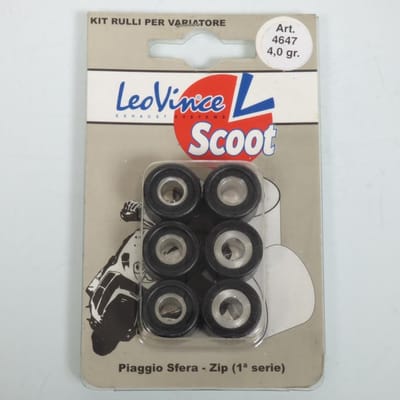 Galet rouleau de variateur Leovince pour scooter Piaggio 50 Sfera 1991 à 1993 17x13.5 4Grs Neuf