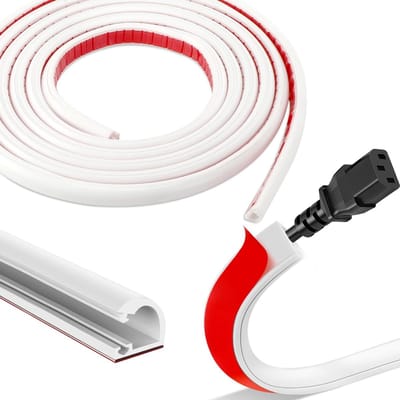 Dailygoods- Kabelgoot Zelfklevend 4 Meter - Flexibel PVC - Wit - Kabelgoot voor het Verbergen van Kabels - Beschermt Tegen Schade - Maximale Kabeldiameter 7 mm - Kabelkanaal
