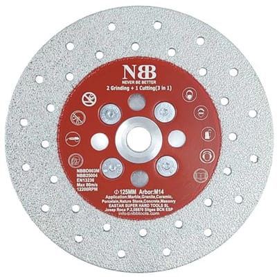 Diamant zaagblad - Doorslijpschijf - Snijden en slijpen - 3-in-1 functie - 125 mm - Zilver
