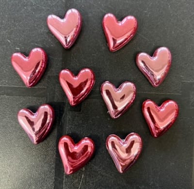TLVX 10 stuks Glimmende 3D Licht en Diep Roze Hartjes Magneten / Leuke Koelkastmagneten / Speel- & Leer Magneet Glans / School / Whiteboard / Pink Hearts / Valentijn / Glans / Notitie / Memo / Schoolbord / Magnetisch / Love You Foto Magneetjes