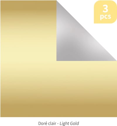 3 vellen licht goudkleurig embossing alu 20 x 20 cm - Artemio