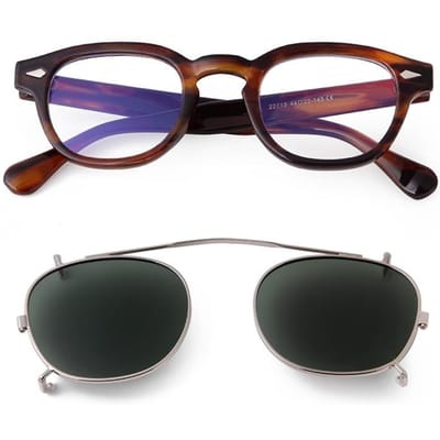 Vintage Steampunk Clip-on Zonnebril Dames Heren Retro Rond Verwijderbare Flip Lens Zonnebril Gafas De Sol gray