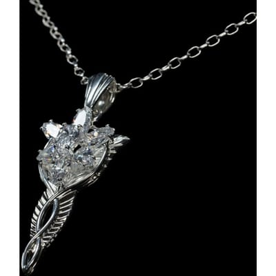 Weta Workshop Lord of the Rings Replica 1/1 Scale Pendant & Chain Evenstar (Sterling Silver)