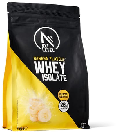 NXT Level® Whey Isolate Powder - Protein met BCAA - Proteïne Poeder - Eiwitten - Eiwit Poeder - Laag in Suiker & Lactose - 25 Eiwitshakes - Banaan 750g