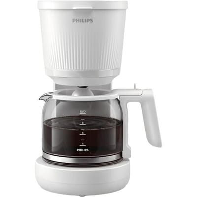 Philips 3000 Series filterkoffiezetapparaat HD7411/00 - 1.25 Liter, Glazen Kan, Warmhoudmodus, Permanent Filter, Druppelstop - wit