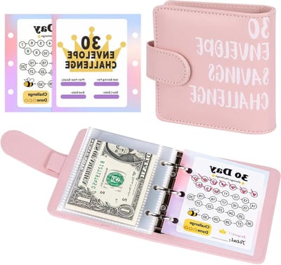 Allecto Plus - 30-dagen Geld Besparen Challenge Boek met Budgetplanner en Tracker - Roze