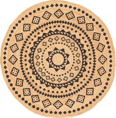 Pergamon Natuurvezel tapijt Jute Salsa Ethno Rond