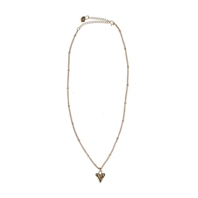 Manfield - Dames - Gouden hartjes ketting - Maat 1