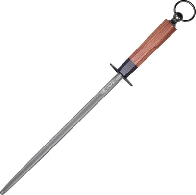Professionele Japanse Messenslijper van 44 cm met Zwarte Diamant en Houten Handvat voor Keuken en Cadeauverpakking