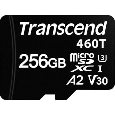 Transcend TS256GUSD460T-VS1 microSD-kaart Retail 256 GB 3D NAND-technologie, Geschikt voor industriële toepassingen, Geoptimaliseerd voor 24-uurs