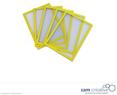 Sam Creative Whiteboard Magneten - Magneetvenster - Insteekhoezen - A5 - Geel - 5 stuks