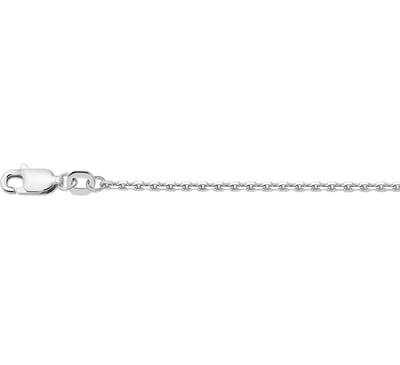 Zilver Gerhodineerde Collier anker plat 1 1330048