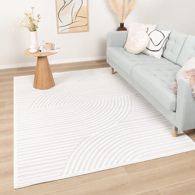 Fraai Modern binnen- en buitenkleed - Nori Curves Wit - 200x290cm
