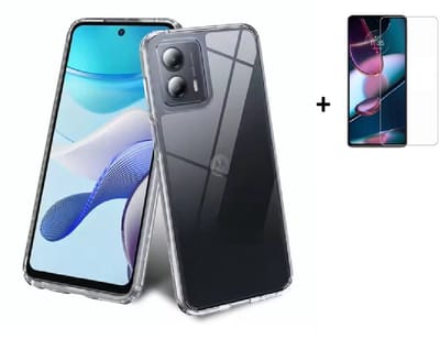 Pearlycase Silicone Hoesje Geschikt voor Motorola Moto G85 Transparant - Siliconen - Moto G85 Screenprotector - Hoesje Transparant Case + Screenprotector