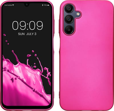 kwmobile telefoonhoesje geschikt voor Samsung Galaxy A15 5G - Hoesje voor smartphone - Back cover in metallic roze