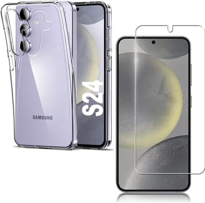 Silicone Hoesje Geschikt voor: Samsung Galaxy S24 Plus - Soft Silicone - Transparant - + 3X Tempered Glass Screenprotector - ZT Accessoires