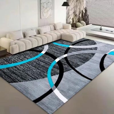 Tapis Flottants de Luxe Nordique pour Salon Tapis Doux pour Chambre à Coucher Tapis de Chevet Grande Surface Géométrie Vestiaire Tapis de Sol Antidérapant 60*90cm