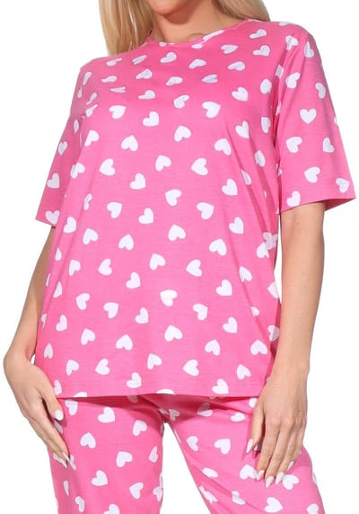 Damespyjamashirt met korte mouwen mix & match