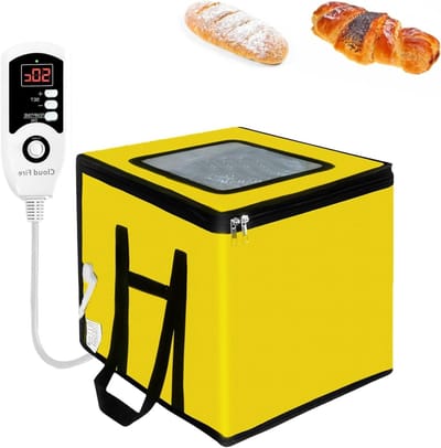 Fermentatiebox Brooddeeg - Gistbox Zuurdesem - Brood Bakken - Opvouwbaar Ontwerp - 27x27x27 cm - Geel