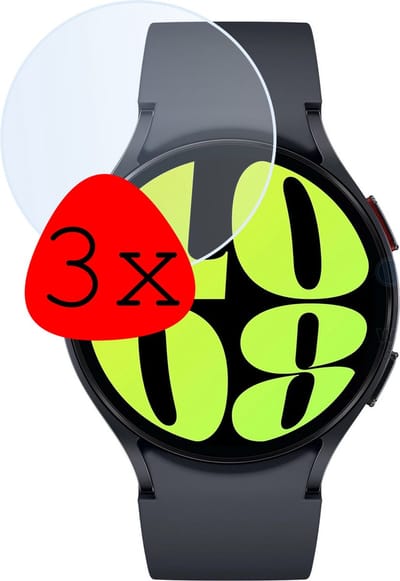Screenprotector - 3 Stuks Geschikt voor Samsung Watch 6 40 mm - Extra Sterk - Tempered Glass - Gehard Glas - Beschermglas Screen Cover - Bescherm Protector voor Smartwatch