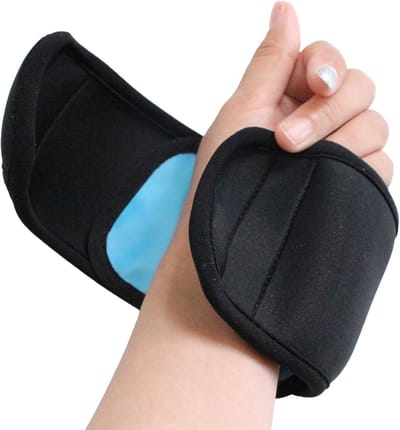Knie Ice Pack Wrap - Koude Compressieband - Snelle Pijnverlichting - Anatomisch Ontwerp - 34x8.9 cm - Blauw