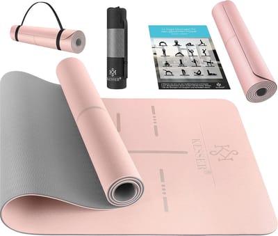 Gymnastiek Mat met Draagband - Non-Slip TPE Yoga Mat - Gewatteerd Fitness Mat