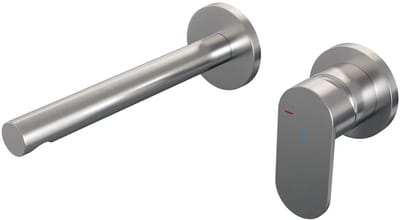 Brauer Brushed Edition Inbouw Wastafelmengkraan met Rechte Uitloop en Rozetten Model C1 RVS Geborsteld PVD