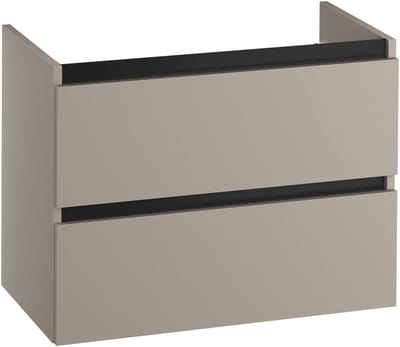 Saqu Gaia wastafelonderkast 80x45x60cm mat greige – zwarte greeplijst