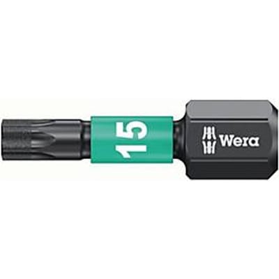 WERA Bit IMPAKTOR 5057623001, T15, L 25 mm, 1/4 inch C6.3, gediamanteerd, voor slagschroevendraaiers, 10 stuks