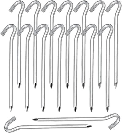Stevige Tent Haringen van Aluminium, 20 Stuks, Ideaal voor Stabiliteit en Camping Accessoires, Duurzame Grondankers voor Tentgebruik