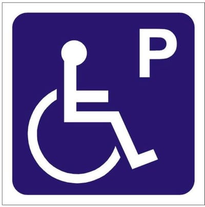 Rekom Serie - Parkeerteken voor Gehandicapten - 20x20 cm - Weerbestendig - PVC