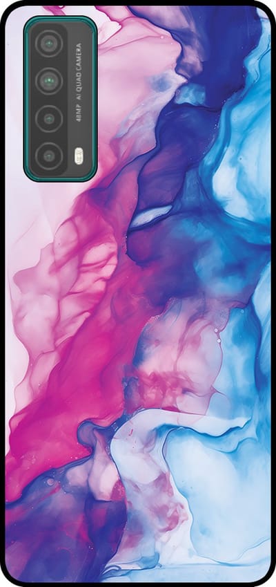 Smartphonica Telefoonhoesje Geschikt voor Huawei P Smart (2021) met Roze Blauw Marmer Opdruk - TPU Backcover Case Rose Blue Marble Design geschikt voor Huawei P Smart (2021)