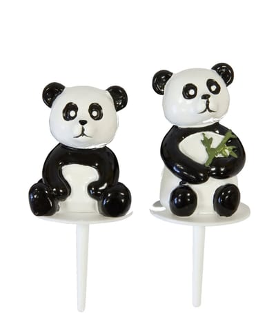 HOBI - 2 Panda harsfiguren 7 cm voor taart