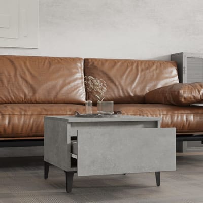 vidaXL - Bijzettafel - 50x46x35 - cm - bewerkt - hout - betongrijs