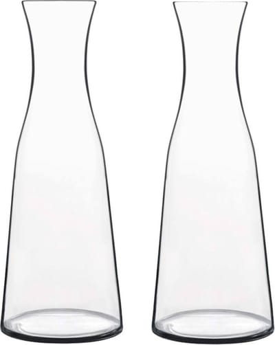 Glazen water karaffen van 1 Liter - 2x - Atelier- Sapkannen/waterkannen/schenkkannen - H28 cm