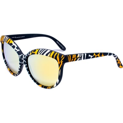 Lunettes ITALIA INDEPENDENT 0092-ZEF-001. Lunettes de soleil, Couleur noir blanc orange. Kobieta.