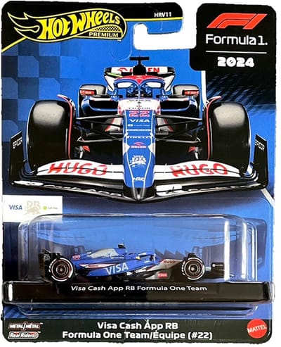 HOT WHEELS VISA CASH APP RB FORMULA 1 #22 YUKI TSUNODA TEAM REAL RIDERS 1:64 HW FORMULE 1 2024 HRV11 METAL