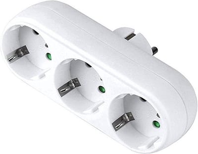 Elektrawebshop Stopcontact stekker 3 voudig wit horizontaal met randaarde - 226660