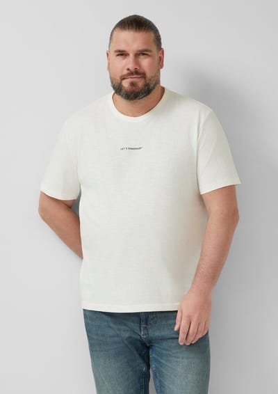 T-shirt standaard in gemêleerd garen met print voor- en achterkant s.Oliver