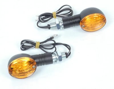 knipperlicht 12v 21w rond zwart bihr voor motor scooter quad brommer scooter