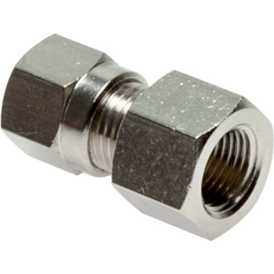 8LL & G1/4'' Vernikkeld Messing Rechte Snijringkoppeling Binnendraad 100bar ISO 8434-1 [2 Stuks]