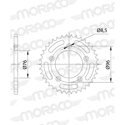 Motorfiets kroon Supersprox RFE-205:43 (RFE-6620:43)# 50-32098-43