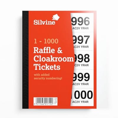 Genummerde Cloakroom/Loterij Tickets 1-1000 met Beveiligingsnummering