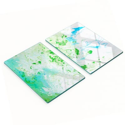 Geharde multifunctionele decoratieve glazen panelen, abstract ontwerp, 2x40x52 cm