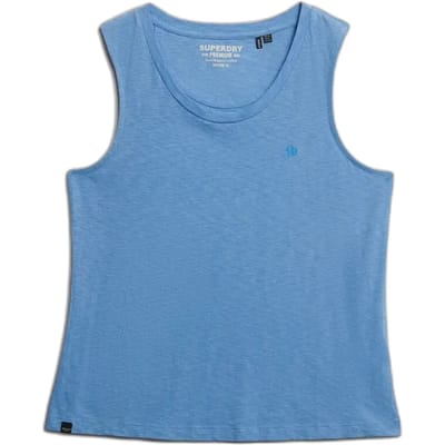 Superdry Scoop Neck Mouwloos T-shirt Blauw S Vrouw