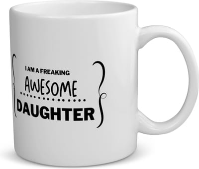 Akyol - i am a freaking awesome daughter koffiemok - theemok - Dochter - beste dochter - liefste dochter - verjaardag - cadeau - kado - bedankje - geschenk - 350 ML inhoud