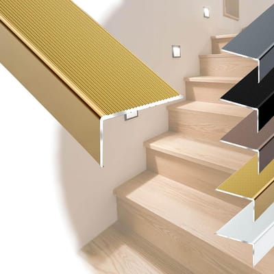 115/135/145cm Antislip Traprandprofiel, Waterdichte Trapprofiel voor laminaat, parket(Rose gold,115cm/3.8ft)