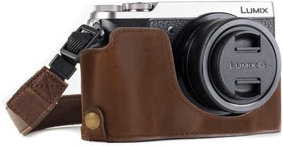 Camera Halve Tas - Beschermhoes - Veilig Transport - Volledige Batterijtoegang - 12.9 x 4.2 x 6.1 cm - Donkerbruin