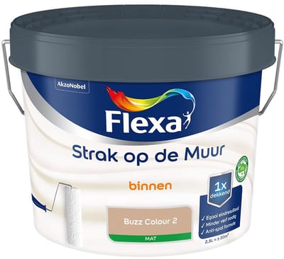 Flexa - Strak Op De Muur Binnen Mat - Buzz Colour 2 - Mengverf - 2,5 L