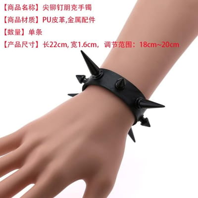 Zwarte leren polsband armband manchet Goth Gothic Bar Punk armbanden Dames Heren armbanden kunnen worden aangepast Sieraden black